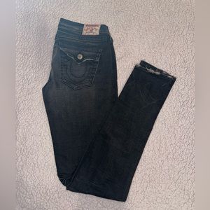 True religion black gray long jeans